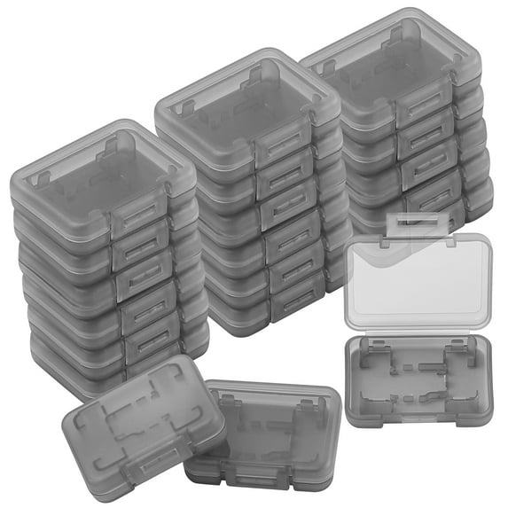20PCS Collector Display Game Card Case Compatible with Nintendo Switch / OLED / Lite – Clear Protective Storage Box for Game Cartridge and TF Card (Grey)