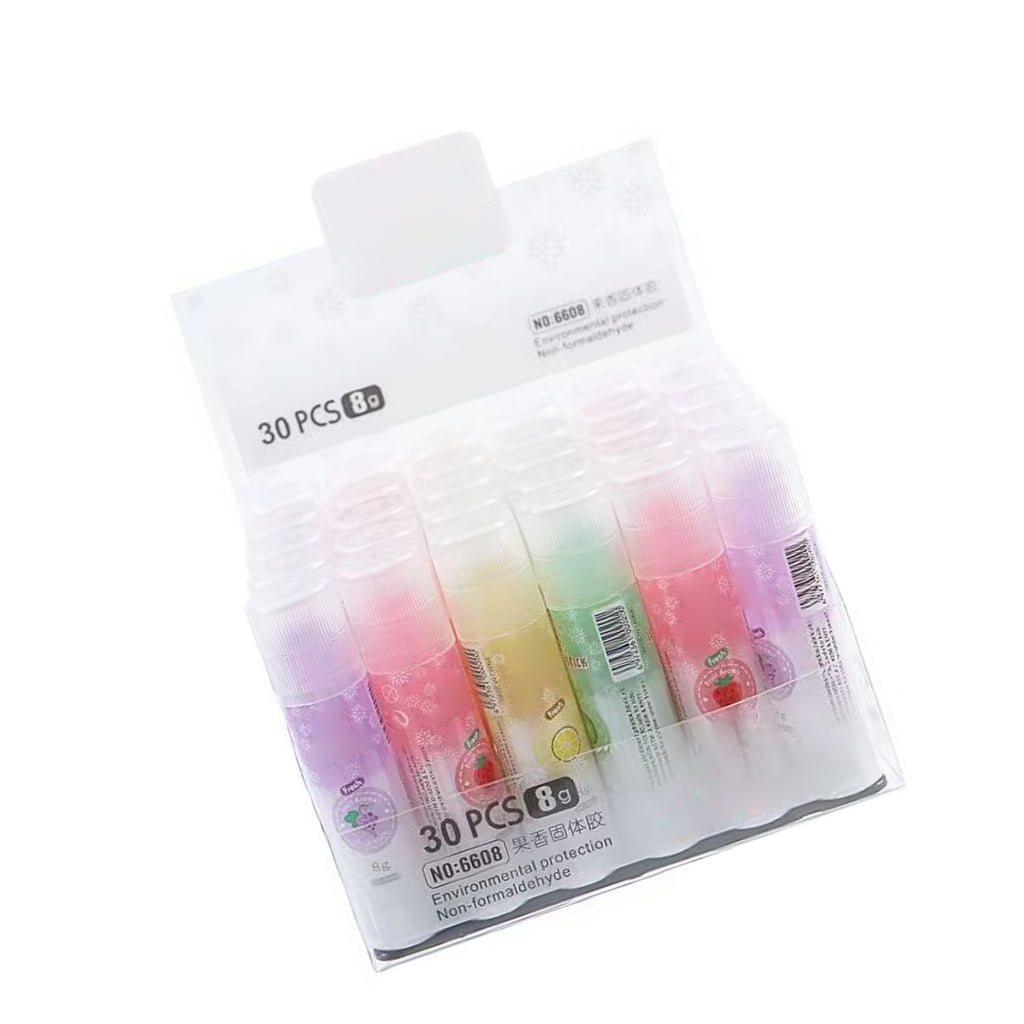 20PCS Colorful Solid Glues Sticks With Fruity Scent Safe Long Last Adhesive For Students Office Supplies 8g