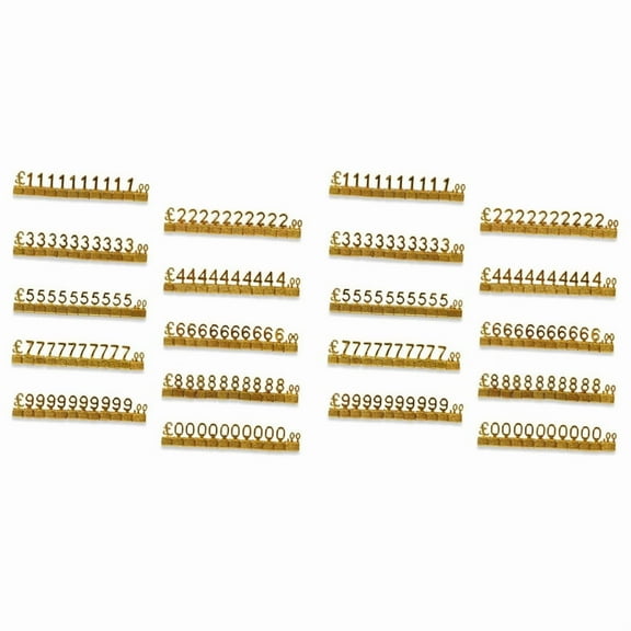 20PCS Digital Price Tag 3D Metal Shelving Adjustable GBP  Price Square Kit for Shop Display Jewelry Watch Shop Office