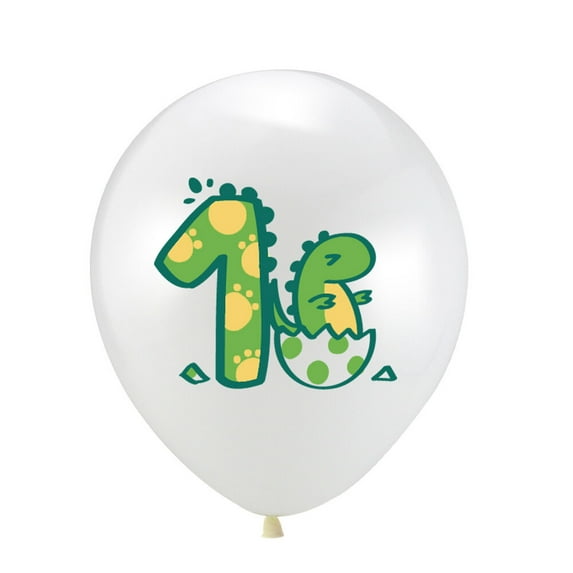 20PCS Dinosaur Printing Latex Balloon Set Party Decoration Green Yellow ROAR for Boy Girl 1st Children's Birthday Supplies- 12 Inch