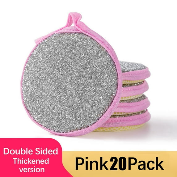 20PCS Double-sided Sponge Scrub Bowl Brush Pot - Cleaning Cloth for Family Kitchen,Cleaning Cloth Household Non-stick Oil Degreasing Dish Cloth Wipe