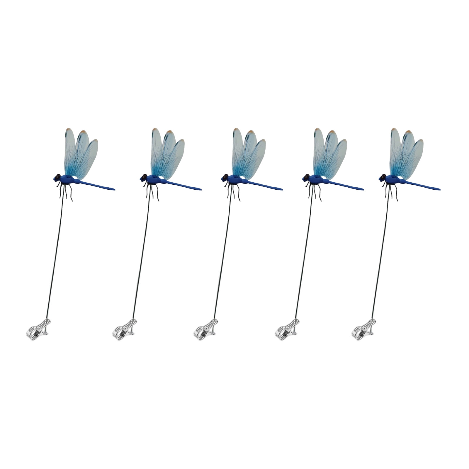 20PCS Dragonfly Clip Bug Repellent Plastic Dragonfly Hat Clips 12.2in Garden Stakes Outdoor Patio Yard Lawn Farmhouse Decorative Accessories (Blue)