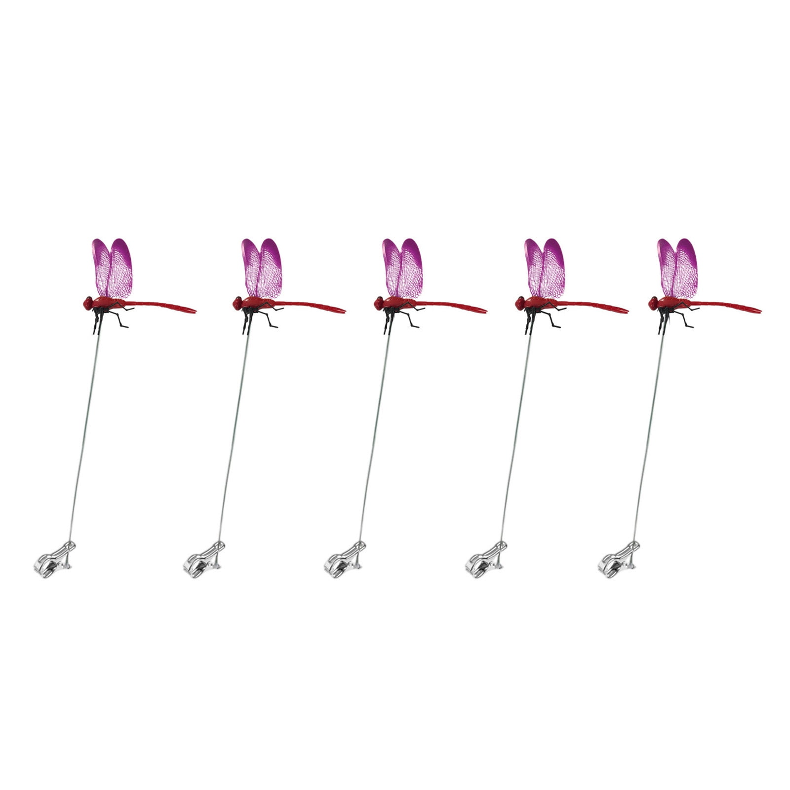 20PCS Dragonfly Clip Bug Repellent Plastic Dragonfly Hat Clips 12.2in Garden Stakes Outdoor Patio Yard Lawn Farmhouse Decorative Accessories (Red)