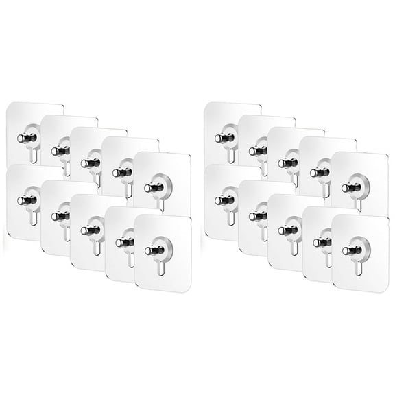 20PCS Drill Free Adhesive Hooks No Trace Screw Sticker for Bathroom Kitchen Storage Punch Stickers