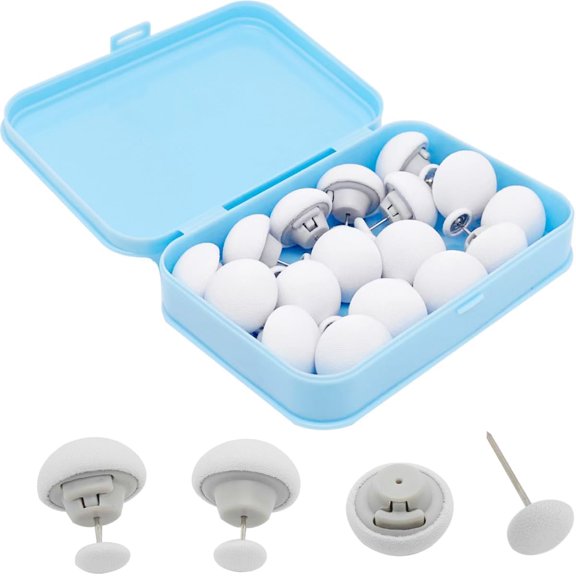 20PCS Duvet Pins Duvet Clips, Safe Locking Duvet Cover Clips Snaps with Storage Box, Easy to Use Double Sided Pin Fasteners for Quilt Cushions Curtains(White)
