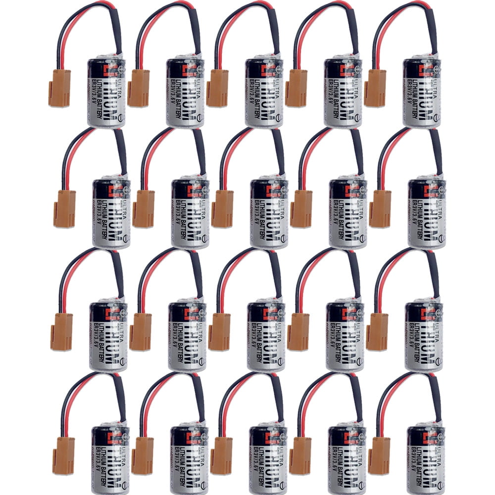 Lithium Battery R3 20PCS ER3V JZSP-BA01 3.6V 1200mAh PLC Lithium Battery for Home and ...