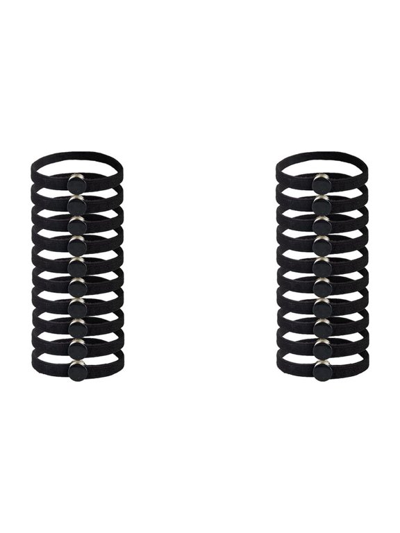 20PCS Elasticity Snap Hair Ties for Thick Natural Curly and Braid Connectable Rope,Adjustsble Hairband