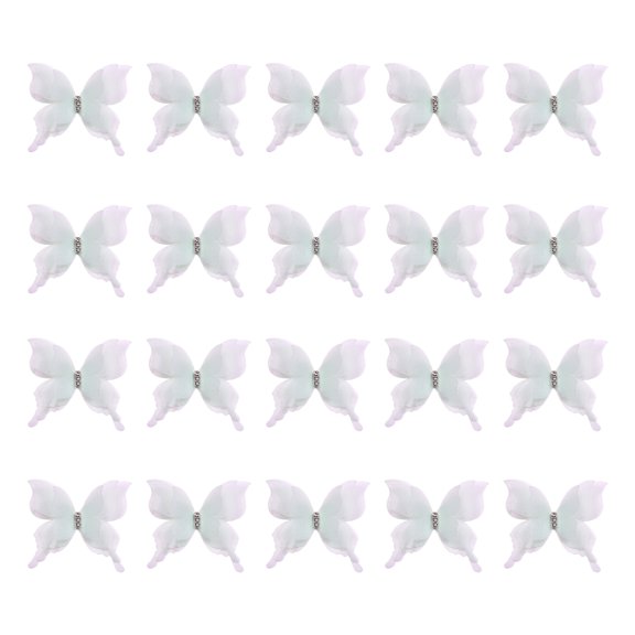 20PCS Embroidery Butterfly Appliques Sew On Patches for Sewing Craft Wedding Dress Clothing Decoration Hair Accessories