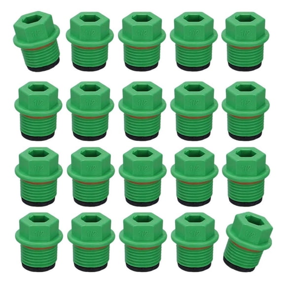 20PCS External Thread Pipe Caps Leakproof Design Strong Plastic Plugs for Water Lines