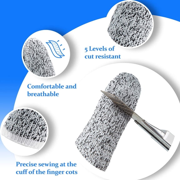 20PCS Finger Cots Cut Resistant Finger Sleeves,Glove Life Extender, Thumb Protectors Breathable Finger Covers Fingertip Protector for Cutting, Handicrafts, Craft, Kitchen, Sculpture