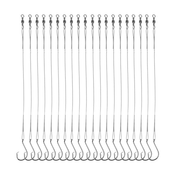 20PCS Fishing Circle Hooks Rigs Saltwater Catfish Fishing Leader Hook Rigs 6-3/0