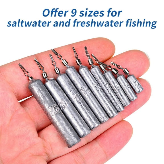 20PCS Fishing Sinkers Pencil Drop Shot Weights Fishing Tackle 2.5g-28g