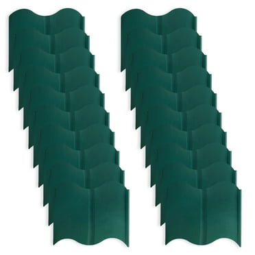 20PCS Flexible Garden Edging Borders, Easy to Install & Stylish Landscape, Landscape Border Edging for Flowerbeds, Paths, and Yard, Green, 1