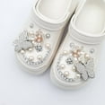 thumbnail image 1 of 20PCS Flower Shoe Charms for Croc Clog Sandals Bracelets Accessories Decoration, Cute Designer Shoe Charms for Girls Kids Teens Adults Women Party Favor,Diamond Butterfly 20PCS, 1 of 8