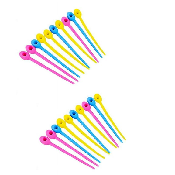 20PCS Food Grade Silicone Bag Ties Cable Management Zip Tie Twist All-Purpose Multi-Use Clip Bread Saver