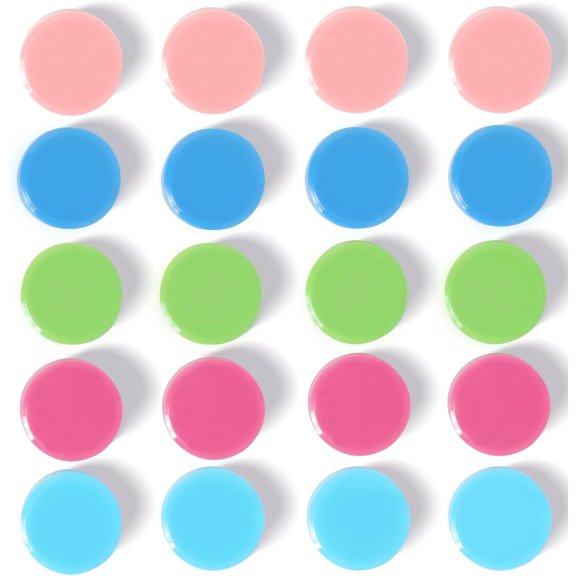 20PCS Fridge Magnets, Small Strong Refrigerator Magnets for Whiteboard, Locker, Kitchen, Office, Classroom & School, Mini Decorative Round Cute Heavy Duty Magnets for Crafts and Home (5 Colors)