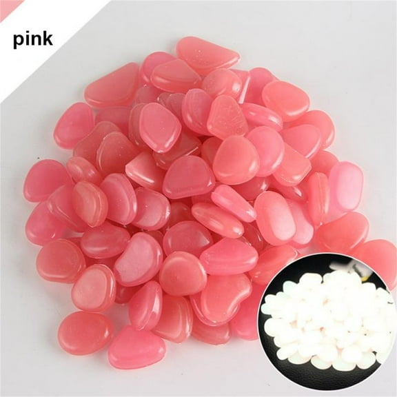 20PCS Glow in The Dark Garden Stones Pebbles, Glowing Pebbles for Garden Outdoor Stepping Rocks Landscaping Decor Fish Tank Aquarium Decorations (Red)
