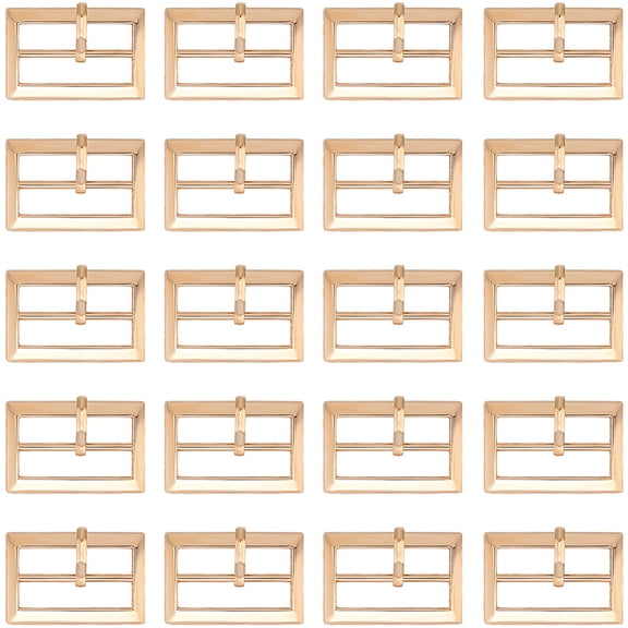20PCS Gold Adjustable Roller Buckle 1.2 x 0.8 Inch Tri Glide Strap Hardware Clasp Single Prong Alloy Belt Buckles Belt Adjuster Sliders