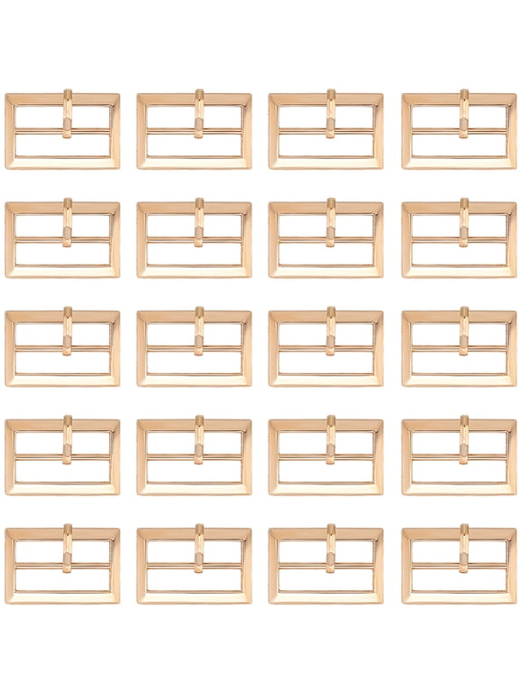 20PCS Gold Adjustable Roller Buckle 1.2 x 0.8 Inch Tri Glide Strap Hardware Clasp Single Prong Alloy Belt Buckles Belt Adjuster Sliders