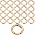 20PCS Gold Spring O Ring Clips, Snap Button Round Key Rings, Metal O ...