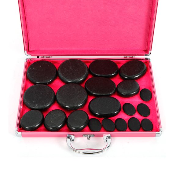 20PCS Hot Massage Stone Natural Basalt Stones Kit SPA Therapy Massager Warmer