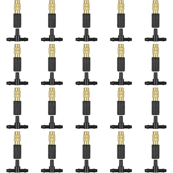 20PCS IRRIGATION Nozzle Adjustable Copper Atomizing Nozzle Connect 47 Hose Micro Nozzle Drip Irrigation Sprayer Garden Cooling Irrigation Equipment w