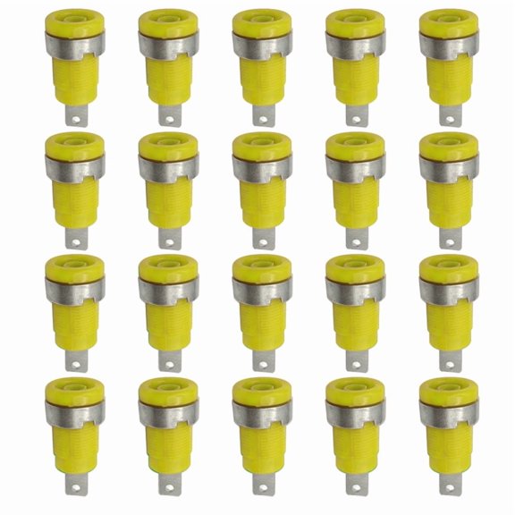 20PCS Insulated Safety 32A 4mm Banana Socket Terminal 5 Colors Female Jack Panel Mount Socket Binding Post Wire Connector