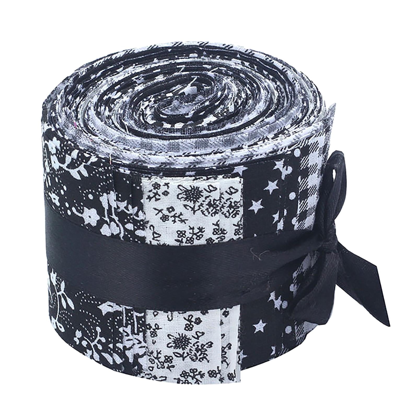 20PCS Jelly Roll Fabric Strips for Quilting 2.4 inch Strip Assorted Bundle Precut Craft Sewing Supplies for Craft Patchwork Blanket, Rug, Upholstery, Home Decor Black