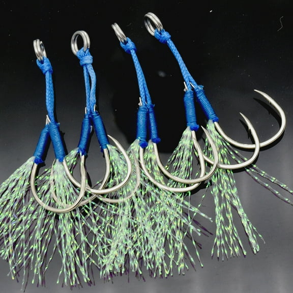 20PCS Jig Assist Double Fishing Hook High Carbon Steel Jigging Hook Saltwater