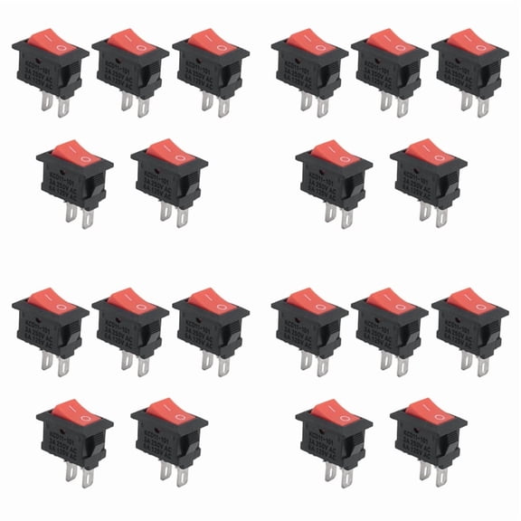 20PCS  KCD11 2Pin 2P Black  Car Rocker Switch 3A 250V 6A 125V AC Button KCD1-11 10X15 10X15 KCD117