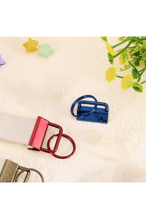 20PCS Key Fob Hardware with Keychain Rings for Bag Webbing,Black