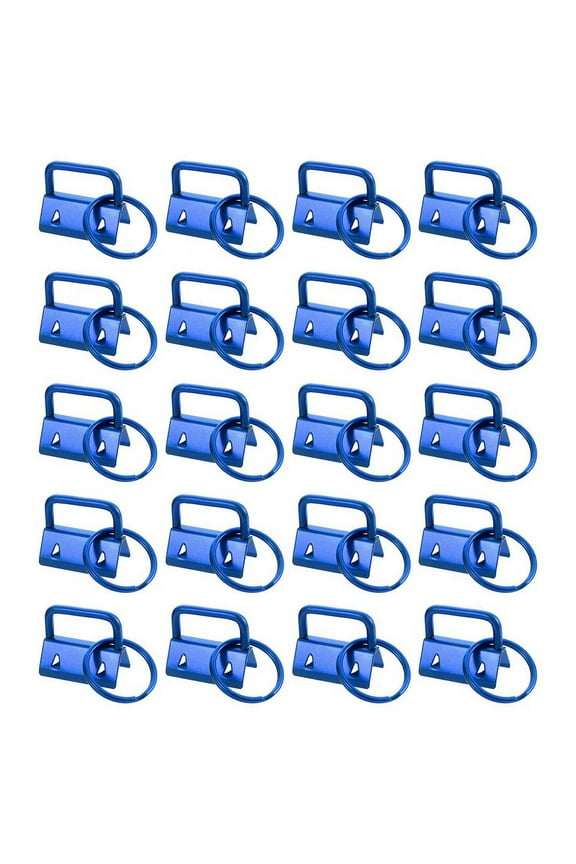 20PCS Key Fob Hardware with Keychain Rings for Bag Webbing,Blue
