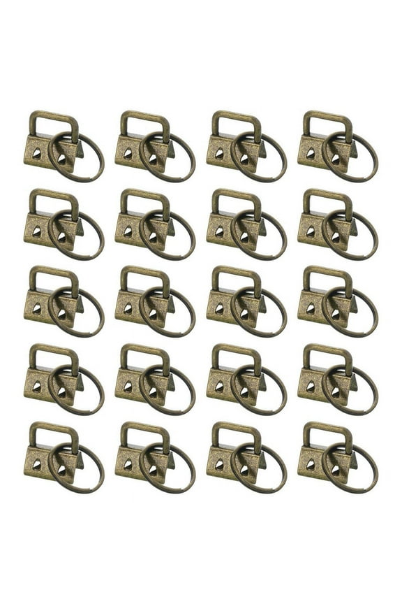 20PCS Key Fob Hardware with Keychain Rings for Bag Webbing,Bronze