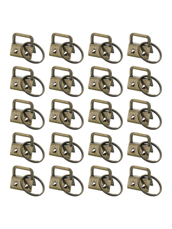 20PCS Key Fob Hardware with Keychain Rings for Bag Webbing,Bronze