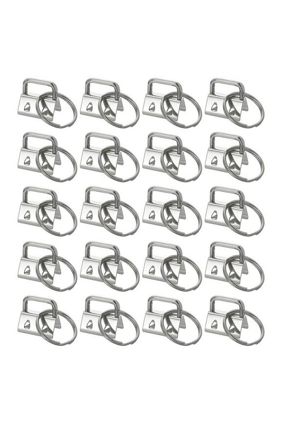 20PCS Key Fob Hardware with Keychain Rings for Bag Webbing,Silver