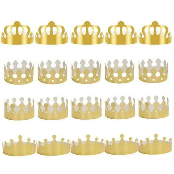 20PCS Kids Children Adults Birthday Party Paper Crowns Hat Set Decoration