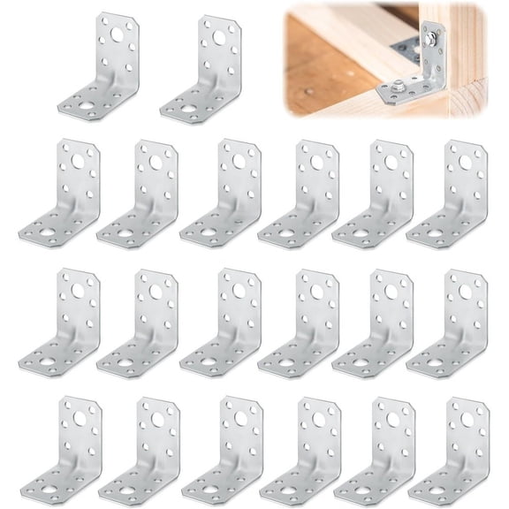 20PCS L Shape Shelf Bracket Right Angle Corner Connector for DIY