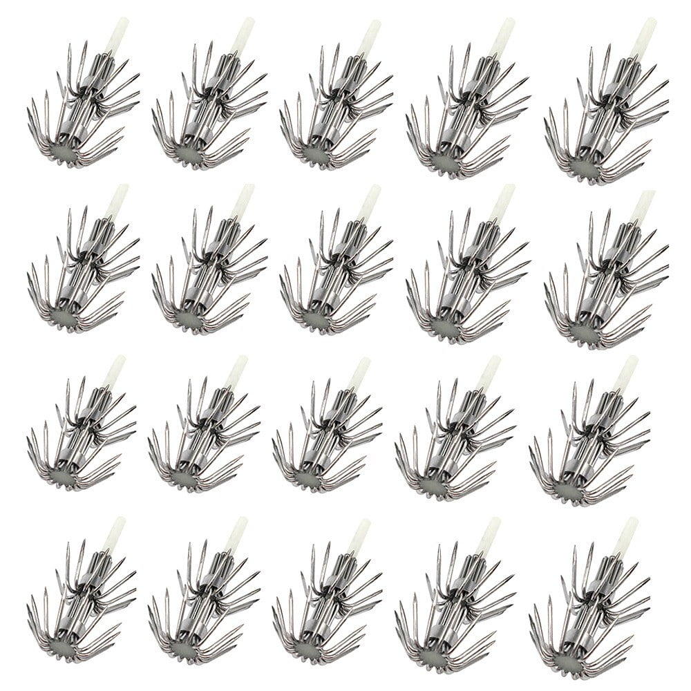 20PCS Luminous Squid Jig Hooks Size 2.0 to 4.0 Wood Shrimp Hooks