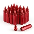 thumbnail image 1 of 20PCS M12X1.5 Wheel Lug Nuts, Cap Spiked Extended Tuner 60mm Aluminum Wheels Rims Lug Nuts (Red), 1 of 5