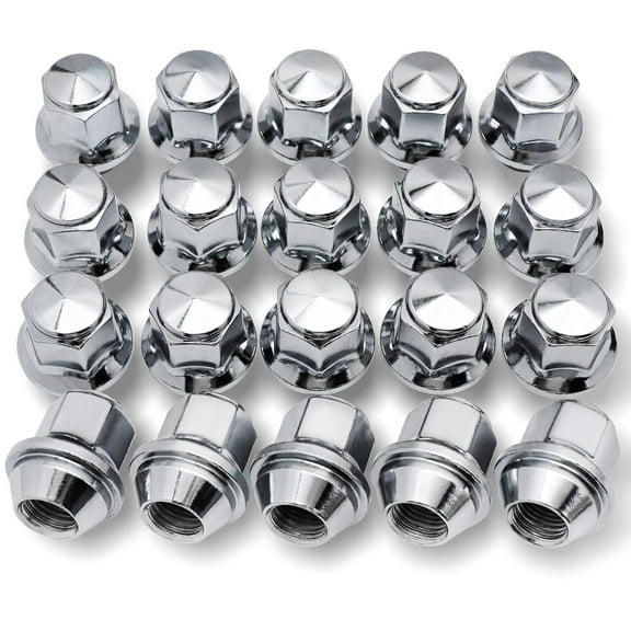 20PCS M14*1.5 Lug Nuts - 13/16" 21mm Hex 36mm Length - Chrome Factory Style Wheel Nut for 2015-2021 Ford Mustang Explorer Edge Fusion/Lincoln MKZ MKX Aviator 611-007 ACPZ-1012-D ACPZ-1012-M