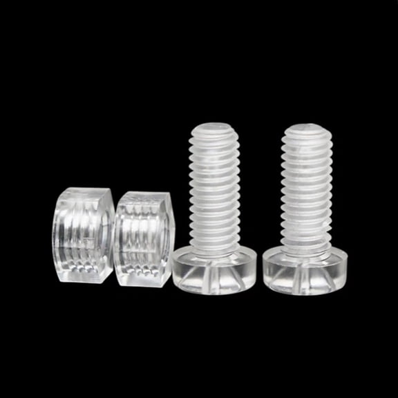20PCS M6*8/10/12/15/20/25 PC Round Head Cross Screw-Nut Combination, Acrylic Insulated Transparent Plastic Screws