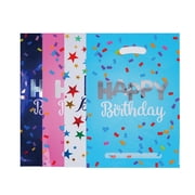 20PCS Medium(6.5x9.8inch) Happy Birthday Party Favor Bags Plastic Goodies Loot Bags Assorted Colors for Kids Baby Girls & Boys Birthday Return Gift