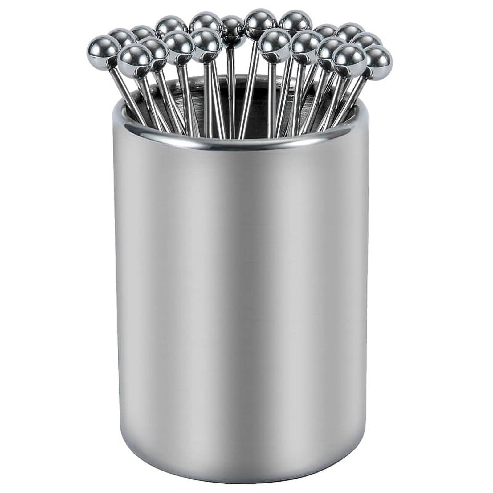 10pcs Cocktail Sticks Set Stainless Steel Fruit Sticks,Reusable Drink Picks Appetizer Toothpicks Martini Glass Picks Gold On - View #8