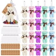 20PCS Mini Bear Stuffed Plush Bear, Mini Bear Bulk with Thank You Tag Organza Packing Bag, for Guest Baby Shower Souvenirs Birthday Christmas Gift