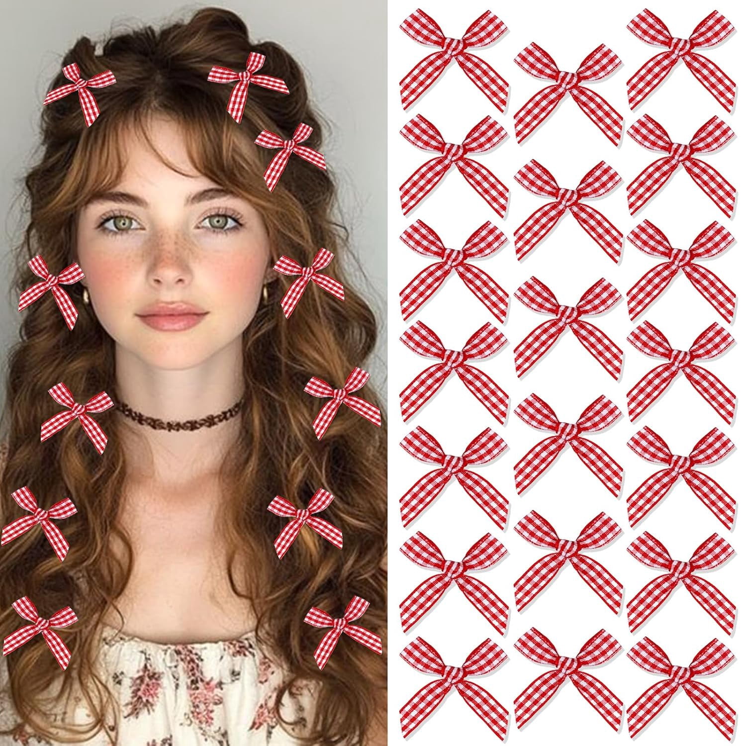 20PCS Hair Bows Ribbon Alligator Hair Ribbon Hair Barrettes for