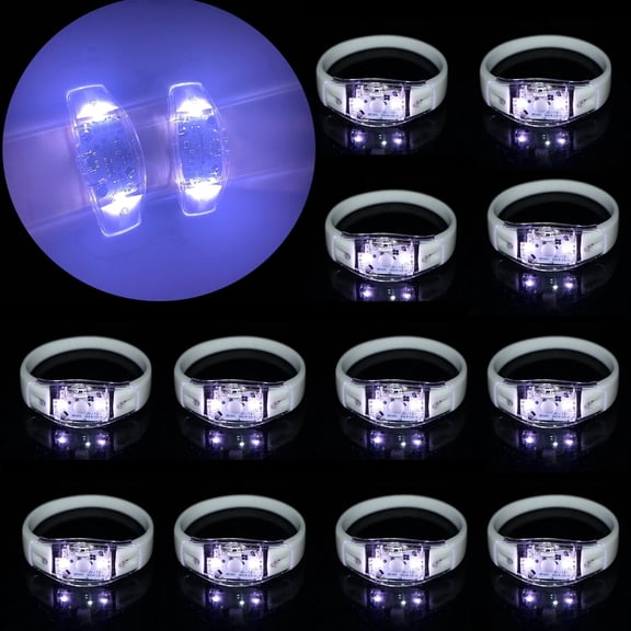 20PCS Music&Sound Activated Led Bracelets White Light Bracelets Rhythmic Bracelet Glow Accessories Wedding Party