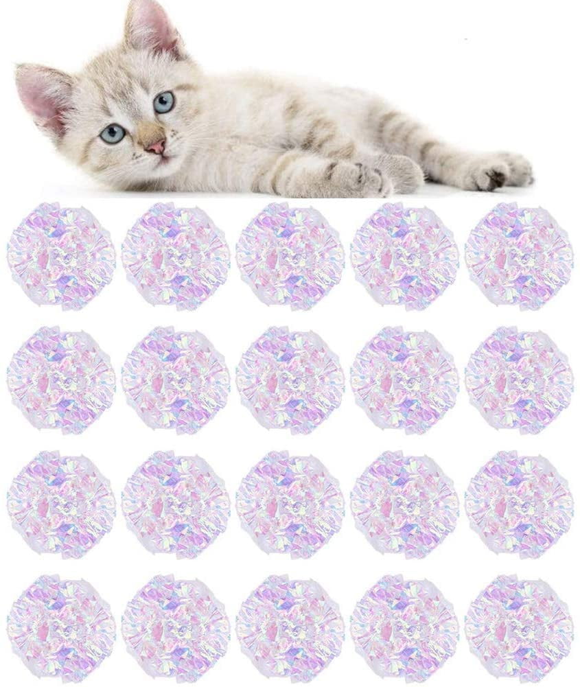 20PCS Mylar Crinkle Balls Shiny Cat Toys Crinkle Balls for Cats Crackle