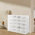 thumbnail image 1 of 20PCS PP Foldable Stackable Plastic Shoe Box Storage Organizer Transparent Case, 1 of 24