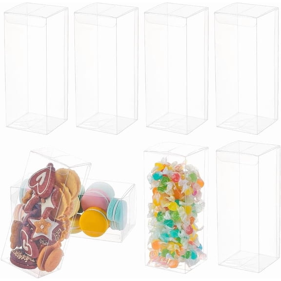 20PCS PVC Plastic Gift Organiser 2.75x2.75x7inch Transparent Wedding Gift Boxes