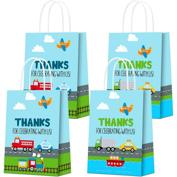20PCS Party Bags for Transportation Party Favors Bags for Transportation Party Bags Gift Treat Bags Paper Goody Candy Bags for Kids Boy Girl Birthday Party Supplies and Decor